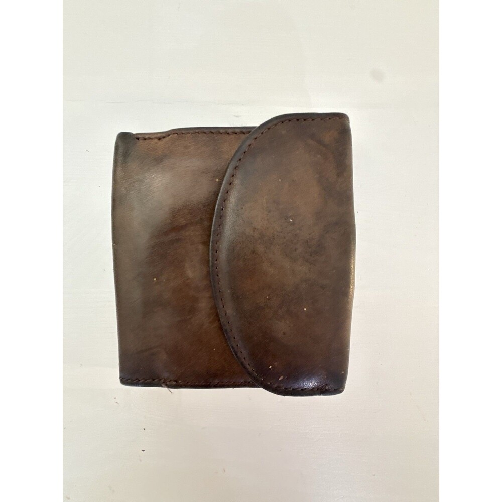 ✿ Vintage Rolfs Brown Genuine Leather Wallet Organizer Bifold Snap Closure